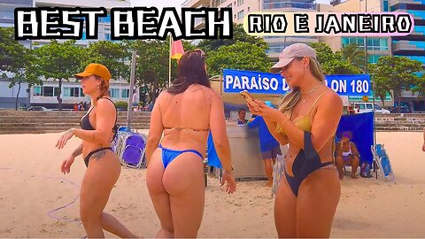 🇧🇷 Best Beach in Rio de Janeiro, Leblon Beach | Beach Walk