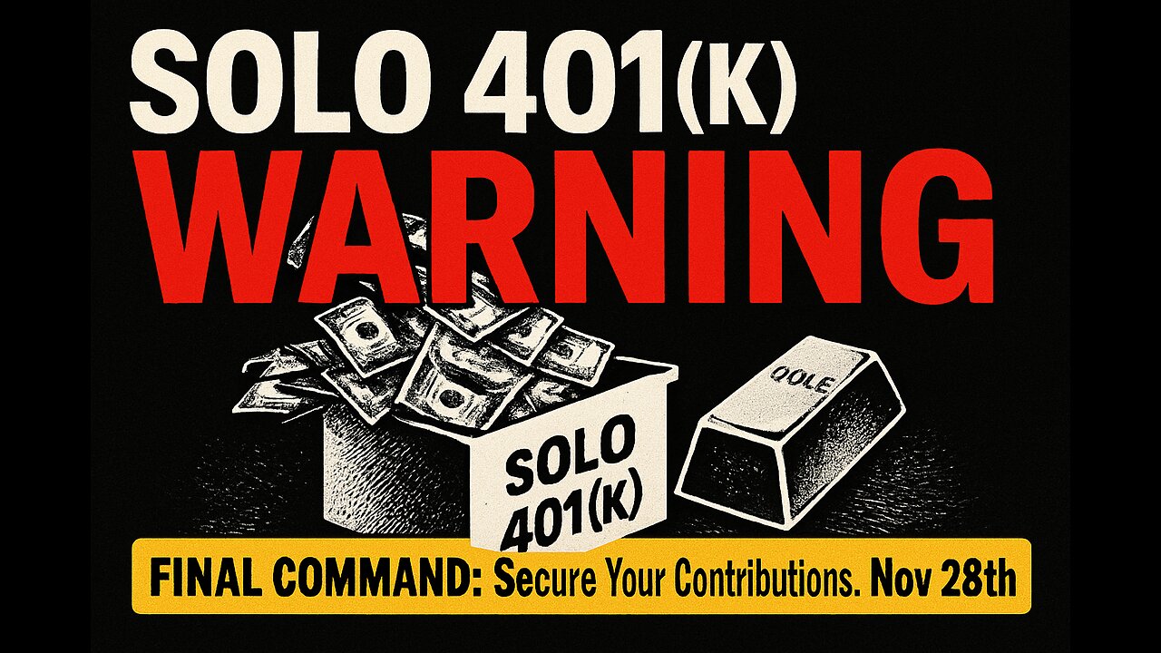 SOLO 401(k) WARNING: FINAL COMMAND to Secure Your Contributions. Nov 28th.