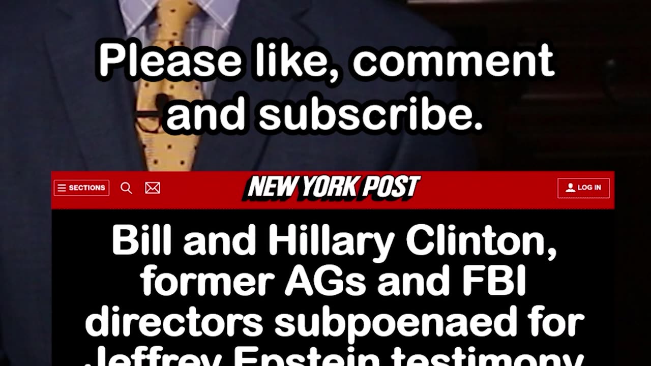 Bill Clinton and Hillary Clinton Subpoenaed for Jeffrey Epstein Testimony