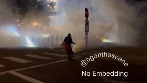anti ICE protestors got tear gassed after being warned in Portland last night