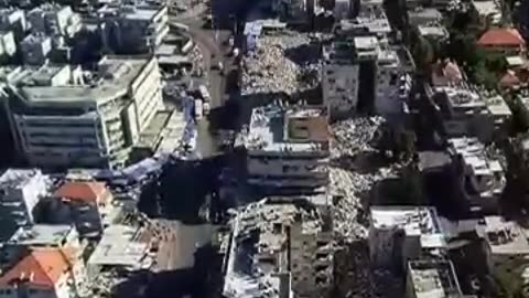 Aerial footage shows the aftermath of Iran's retaliatory strikes on Haifa