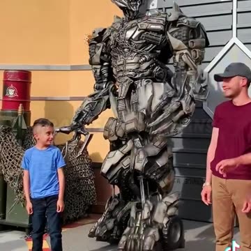 getting your picture taken with Megatron