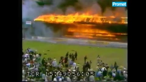 UK Soccer Stadium turns into a Fiery Inferno & Lunatics Celebrate