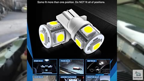 Marsauto 194 LED Bulb 6000K White 168 T10 2825 W5W 5SMD Replacement Bulbs for Ca