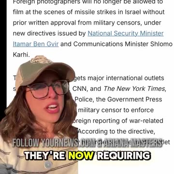 Israel bans all foreign press from releasing photos of missile strikes...