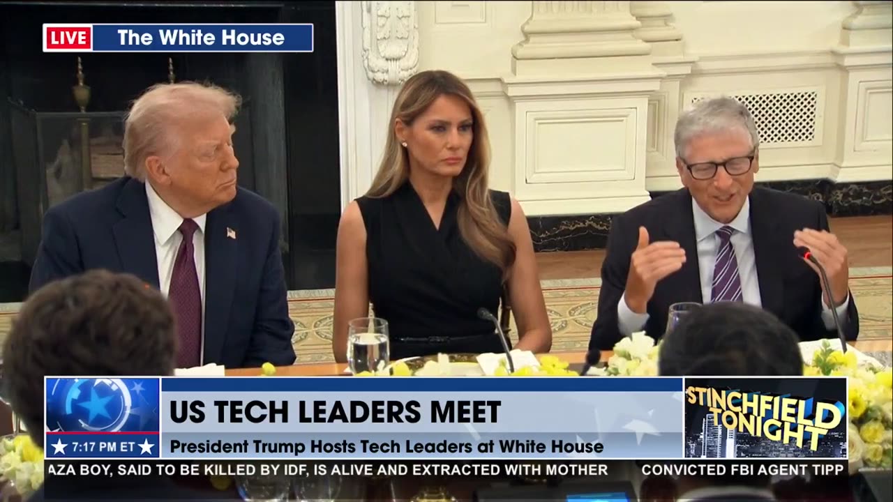 BILL GATES AT TECH LEADERS DINNER AT THE WHITE HOUSE