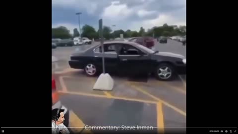 How dumb are you to attack a car? THis guy finds out - Steve Inman narrates lol