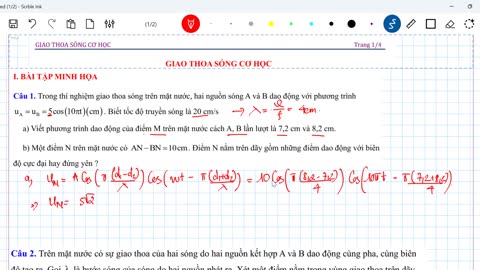 BUỔI 7- GIAO THOA SÓNG CƠ HỌC (BÀI TẬP)