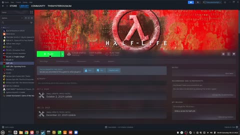 rumble test, playing half life
