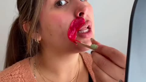Upper Lip Waxing Using Sexy Smooth Cherry Desire Hard Wax | @buzznwaxingstudio