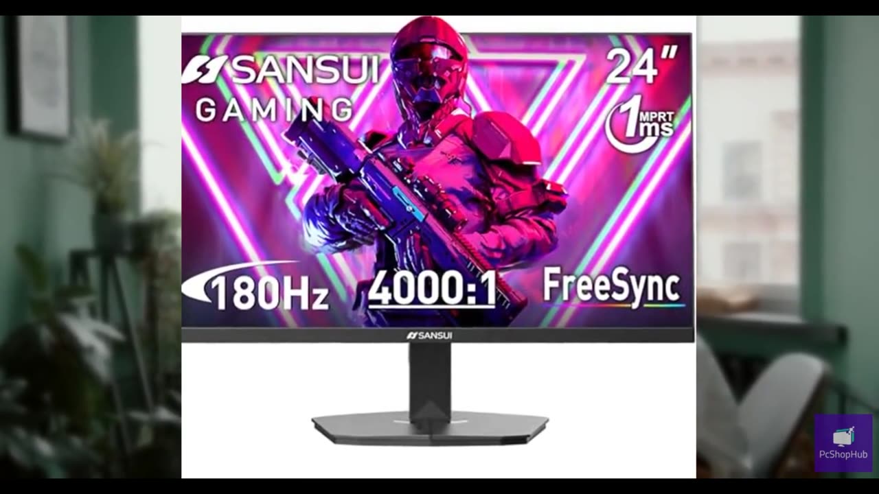 SANSUI 24 Inch Gaming Monitor 180Hz 1Ms FreeSync HDR 110% sRGB FHD 1080P Compute