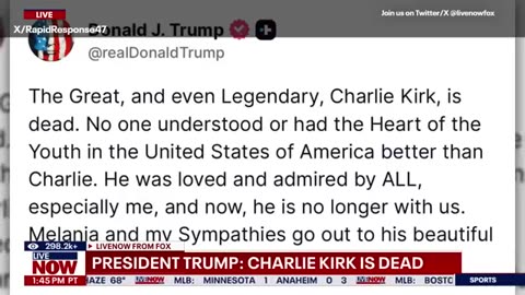 TRUMP: The death of Charlie Kirk