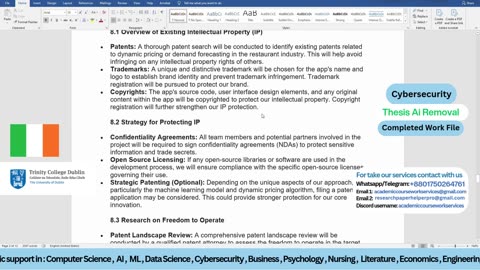 Student Work (Thesis) | Thesis Ai Removal - AI Detection & Blocking Tactics | Cybersecurity | TCD