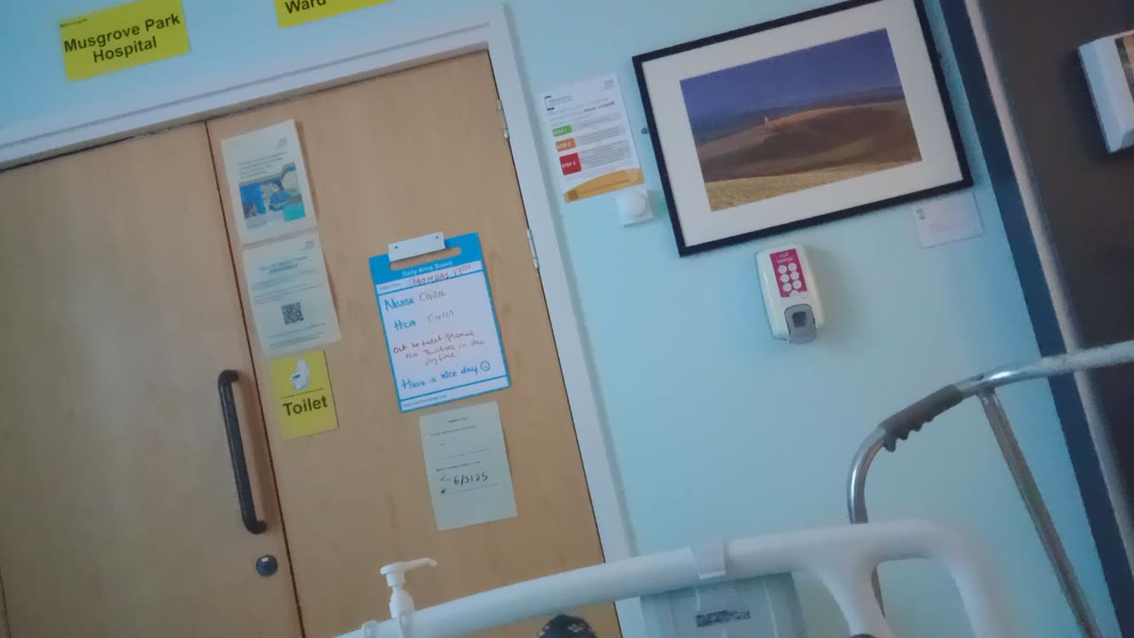 #paranoimia, nurses wear a collar mic to log on to