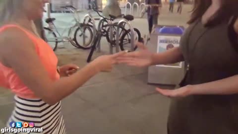 Girls Lesbian kissing Prank 008
