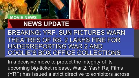 Breaking Yrf Sun Pictures Warn Theatres of Rs