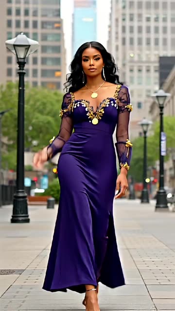 Purple royalty on the pavement 💜 effortless elegance turning the whole street into a runway