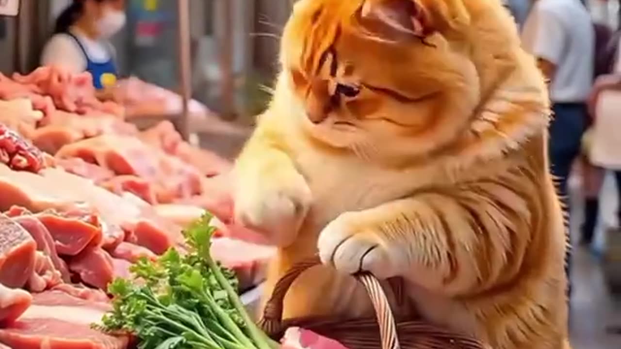 Cat kidnapped an buffalo and invite goat on meal what a funny video 😂😂