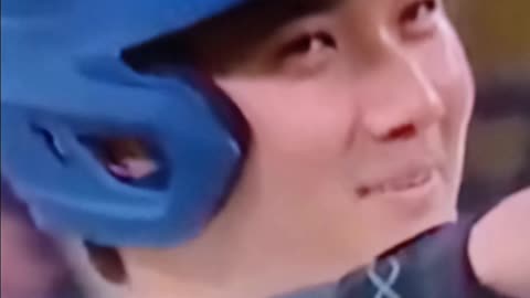 Shohei is all smiles after getting bopped