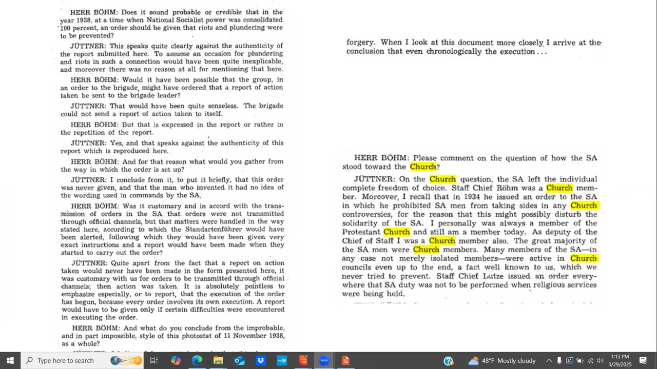 Nurmeberg Vol 21 Hans Juttner Defense - example of prosecution lies
