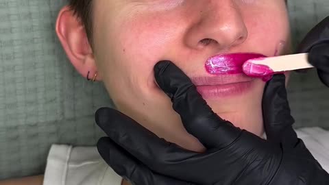 @bloomandbeautyco Upper Lip Waxing with Sexy Smooth Tickled Pink Hard Wax | Esthetician Demo