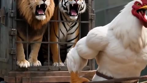 Murgha & Cat fighting