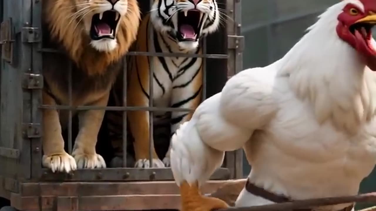 Murgha & Cat fighting