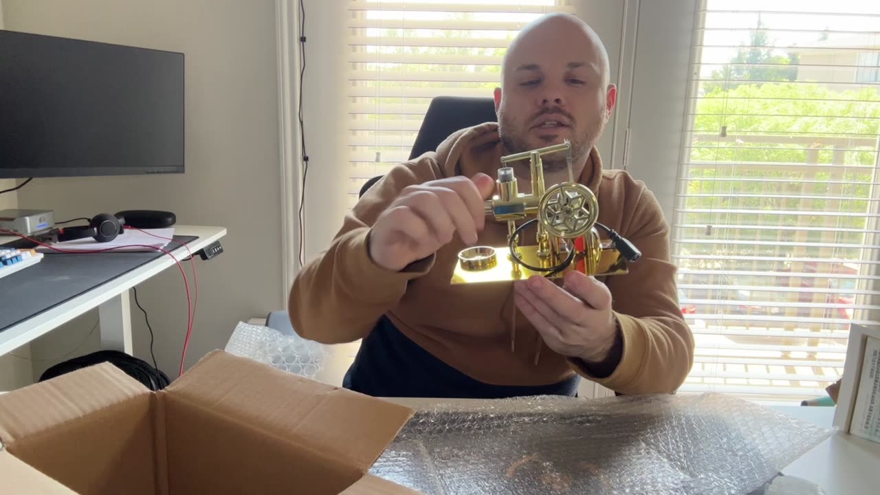 Unboxing & Review Hot Air Stirling Engine Brand: Pktiugf