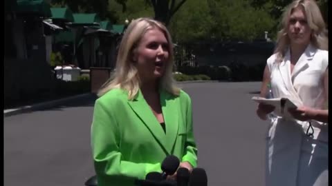 Press Secretary Karoline Leavitt speaks to the press outside the White House - June 2, 2025