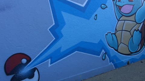 Plymouth street art by Spraysain December 2025 new style cartoon.