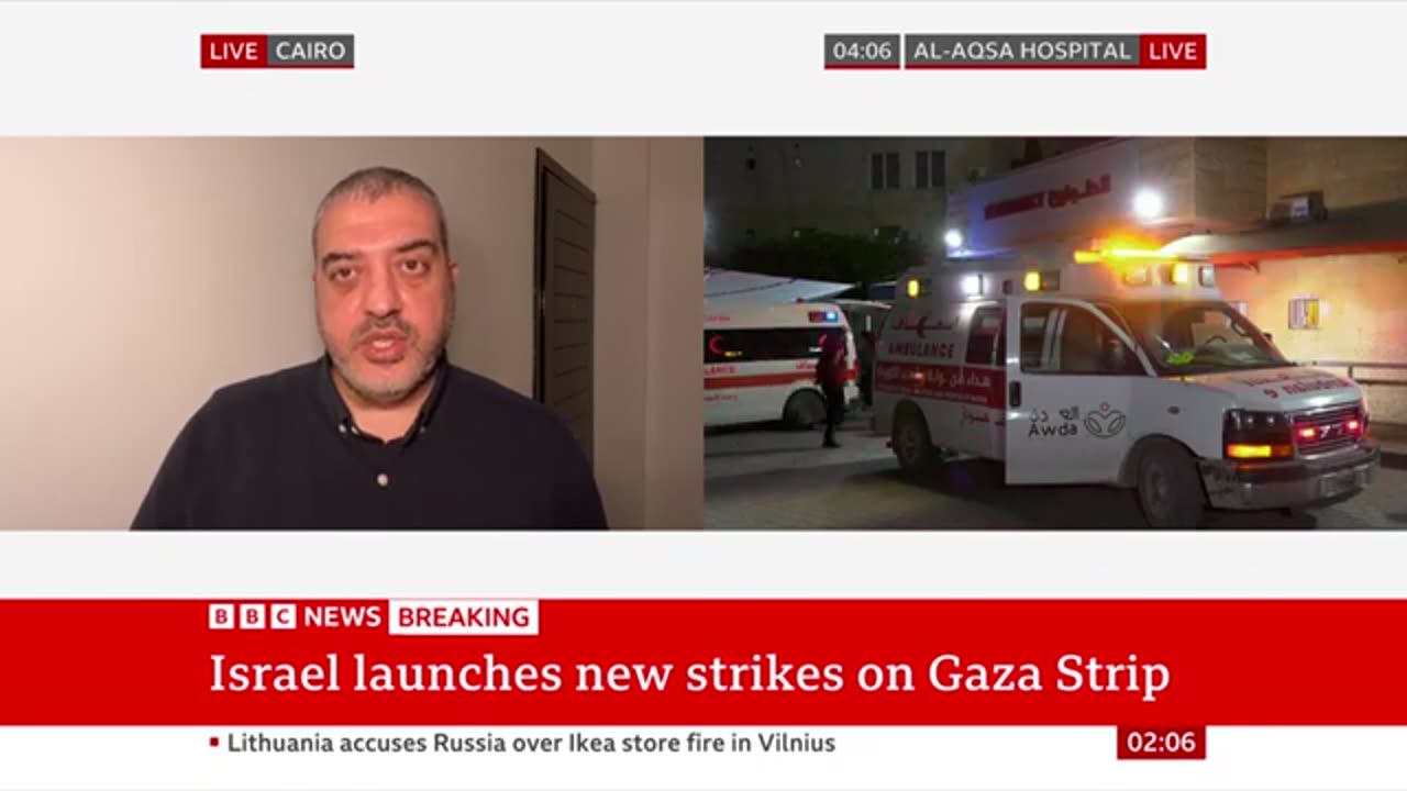 Description Israel conducting 'extensive strikes' on the Gaza Strip | BBC News
