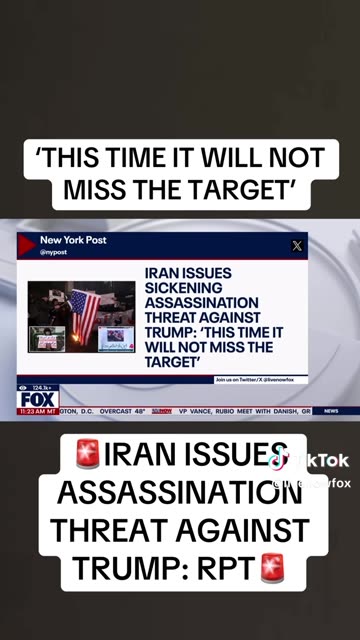 Reported Threat Against Trump as Protests Escalate in Iran