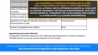 Dra. Alejandra Chiappano, efectos adversos de la vacuna de la varicela (Año 2024)