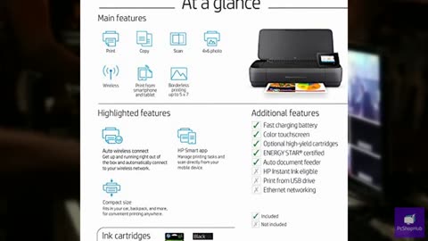HP OfficeJet 250 Portable Printer with Wireless and Mobile Printing (CZ992A) (Re