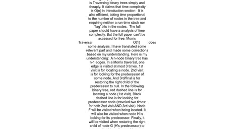 How is the time complexity of Morris Traversal o(n)
