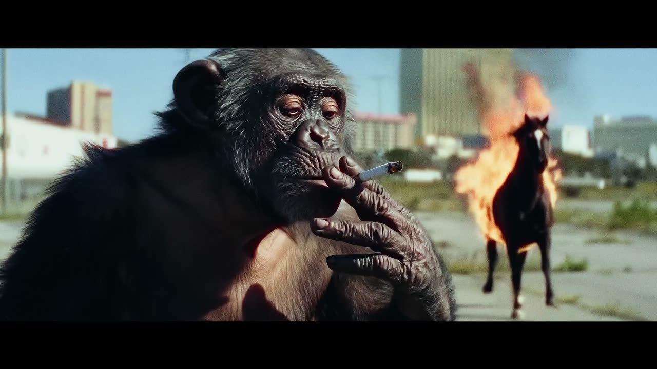 Smoking Monkey Horse on Fire