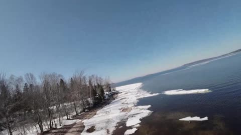 pond still has ice 4/11/25