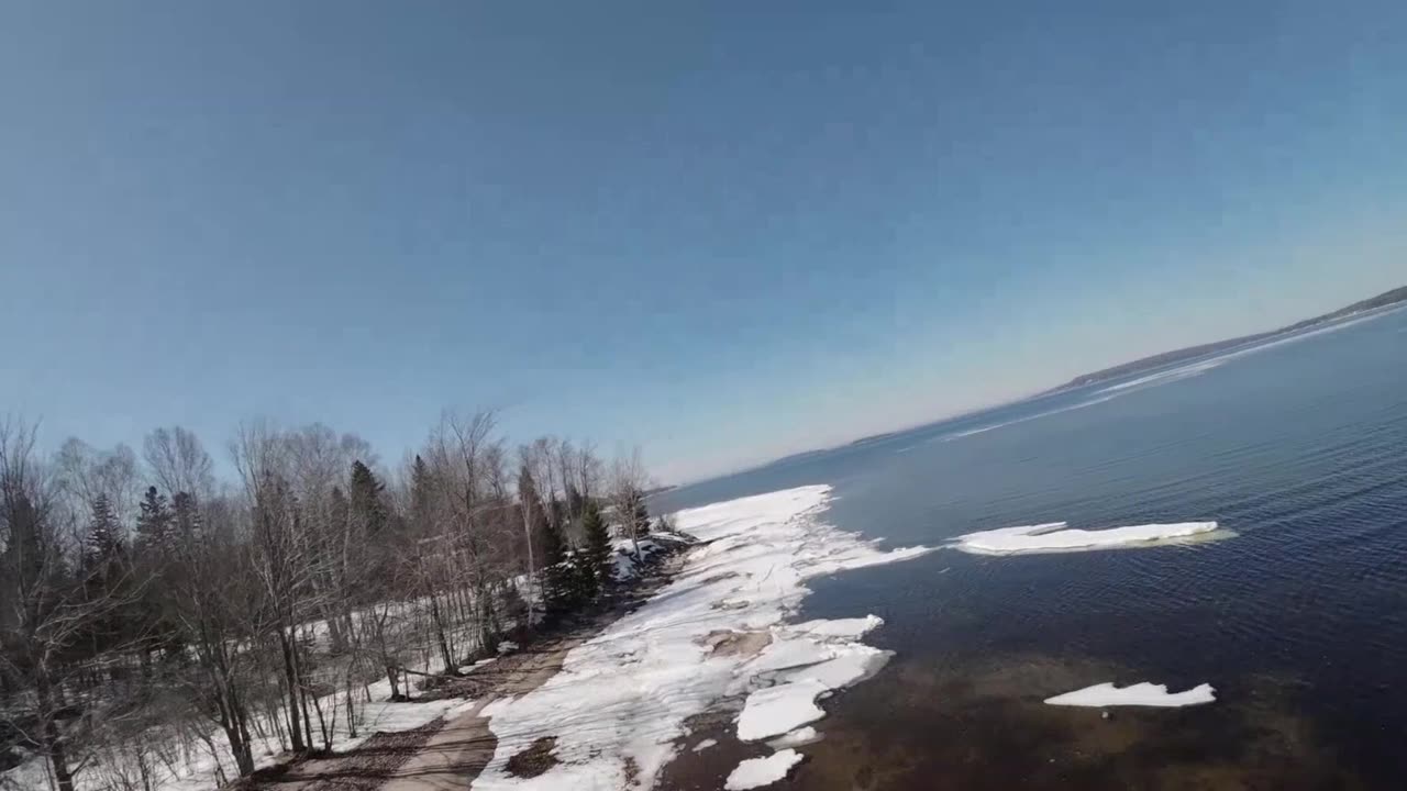 pond still has ice 4/11/25