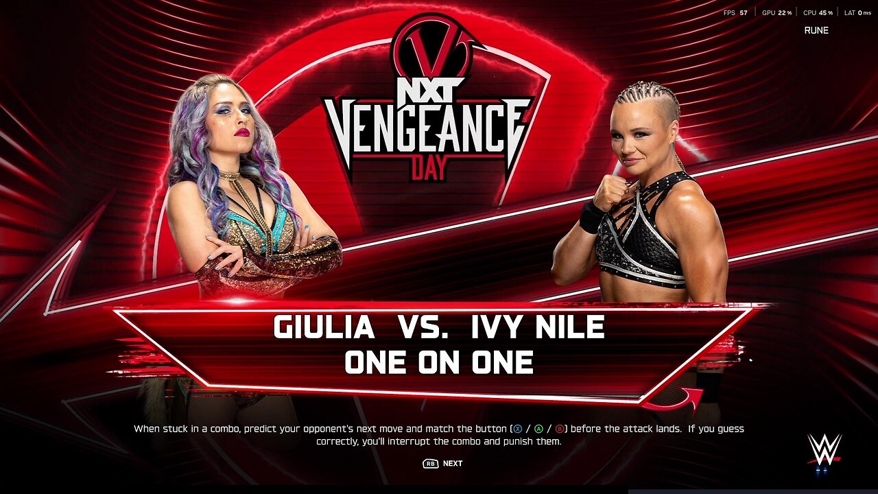 WWE 2k25 Giulia vs Ivy Nile