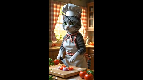cat cooking 🍳🍳