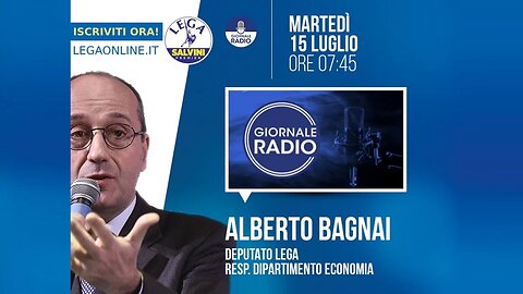 🔴 Intervista radiofonica all'On. Alberto Bagnai a "il Timone" su Giornale Radio (15.07.2025)