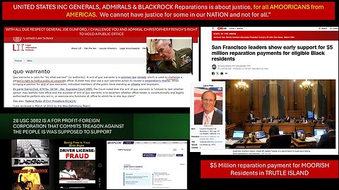 USA INC/BLACKROCK show early support for $5 Million reparation payment for "MOORS" from AMERICAS