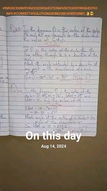 Exam question solutions that I posted #onthisday last year ☺️😇 #HeroineC #90sKiddiesRepresentative