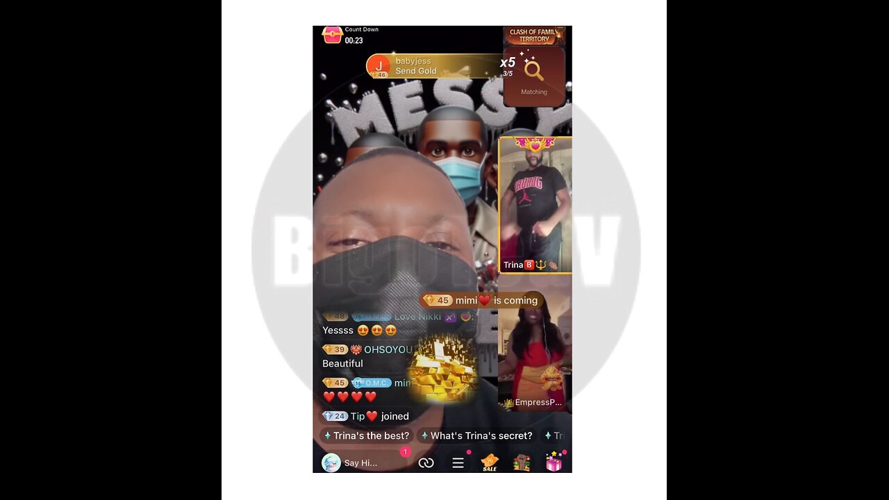 ONLY1MESSYCALLER got his live took over by EmpressParis & ComedianTrinaB BigoTeaV