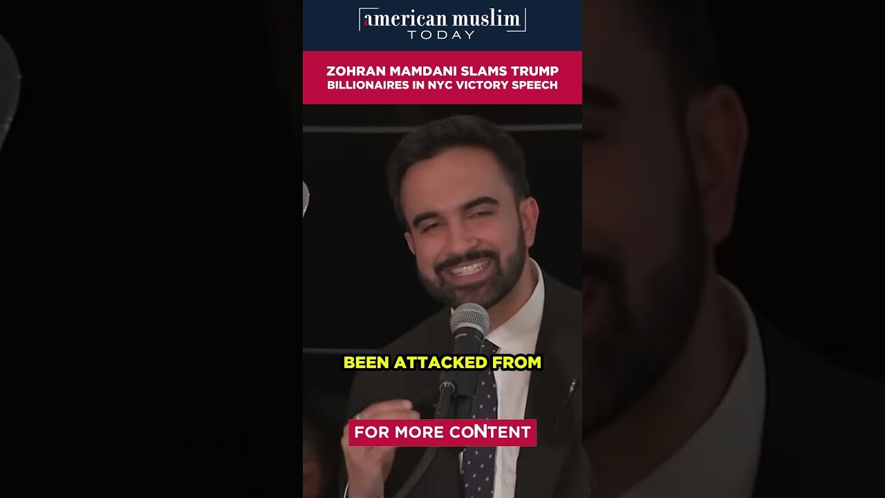 Zohran Mamdani slams Trump billionaires in NYC victory speech.