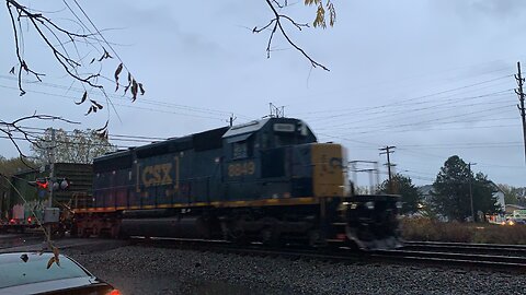 CSX Geep 8849 brings rails West and gives us a horn salute