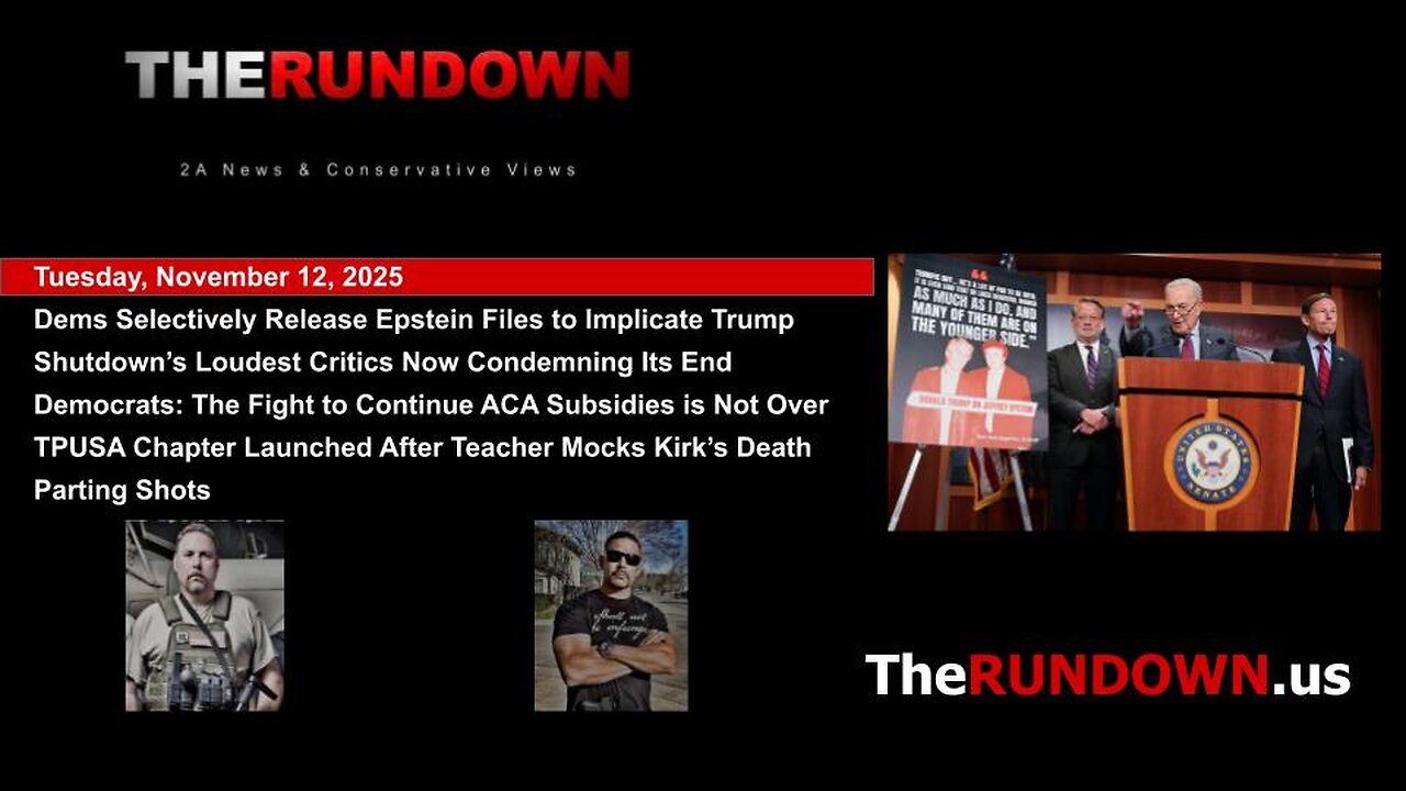 #1007 - Democrats Try to Deflect form Shutdown Loss With New Epstein Allegations