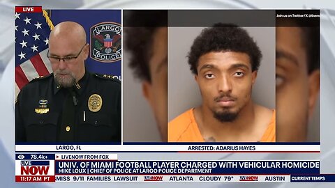 University of Miami football player charged with vehicular homicide
