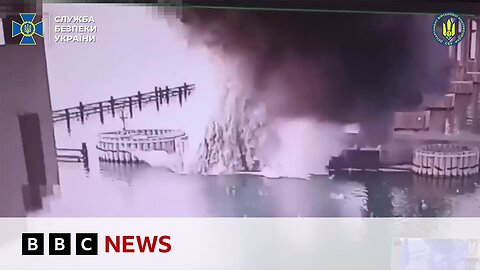 Russian-built Crimea bridge hit with underwater explosives, Ukraine says