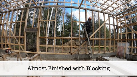 Building the Shop - Part 56 - Second Row of Wall Blocking or DIY 40x40 Farm Building Shop